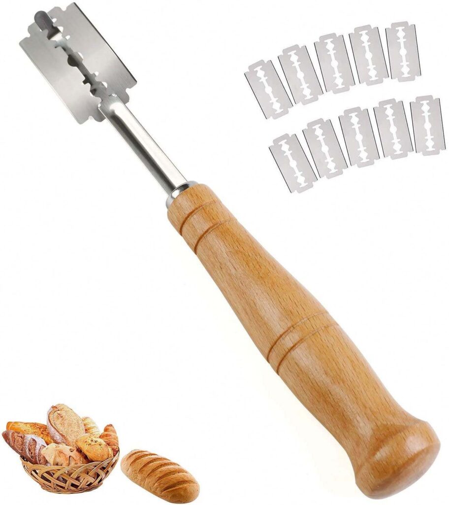 Wood-Handle Bread Lame with 5 Blades