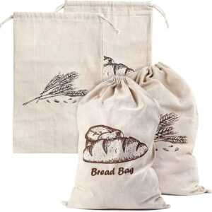 Natural Linen Bread Bag Drawstring
