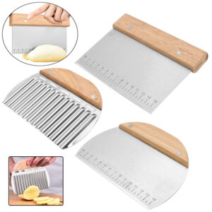 Stainless Bench Scraper Wooden Handle + Scale