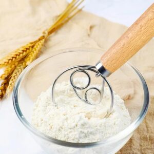 Danish Dough Whisk Stainless Wooden Handle