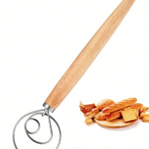 Danish Dough Whisk Stainless Wooden Handle
